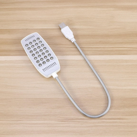 WHAMVOX Laptop Light with Flexible Gooseneck 28 LED Beads USB Charged for Eye Protection White Plastic