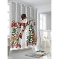 thumbnail image 3 of nqOlkjepod Grey Snowman Christmas Shower Curtain, Waterproof Shower Curtains for Bathroom, Xmas Tree Ball Snowflake Winter Elk Washable Bathtub Curtain Set Bath Decor with 12 Hooks Stall 36"x72", 3 of 6