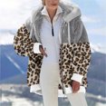 thumbnail image 2 of Winter Coat Plus Size Winter Jacket for Women Long Sleeve Hooded Coats Fleece Plush Thermal Outfit Color Block Zipper Outerwear Abrigos de Mujer, 2 of 6