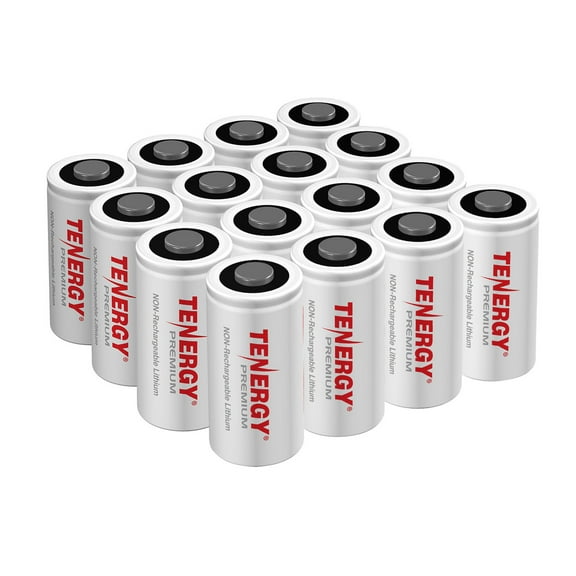 Tenergy Premium CR123A 3V Lithium Battery, PTC Protected, 16 Pack,  [Non-Rechargeable]