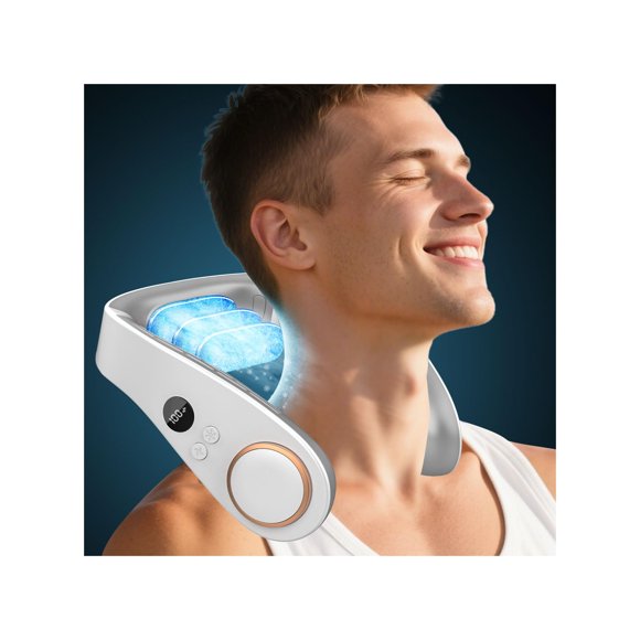 Aire acondicionado portátil recargable Neck Fan QMKKX, blanco