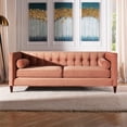 thumbnail image 2 of Maklaine Contemporary 84" Tufted Tuxedo Sofa Double Cushion in Peach Orange, 2 of 12