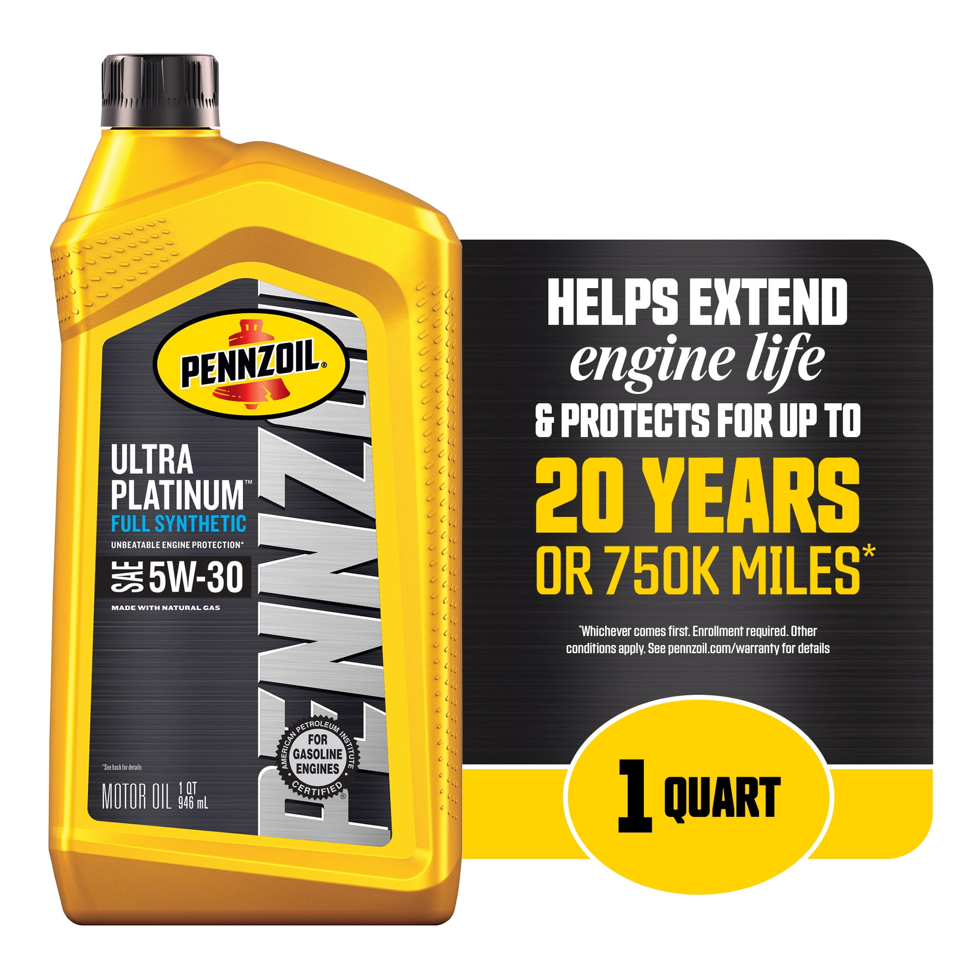 Pennzoil Ultra Platinum 5W-30 5クォート Pennzoil Ultra Platinum 5W-30 High Mileage Full Synthetic