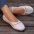 thumbnail image 6 of Women's Floral Embroidered Mesh Slip-On Flat Shoes Square Toe Hollow-Out Breathable Non-Slip Lightweight Casual Walking Shoes Wedding Bride Dressy Shoes fashionable outer wear, 6 of 8