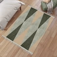 thumbnail image 2 of Casavani Handblock Printed Green Cotton Dhurrie 2'6"x8' Runner Area Rugs for Kitchen, 2 of 7