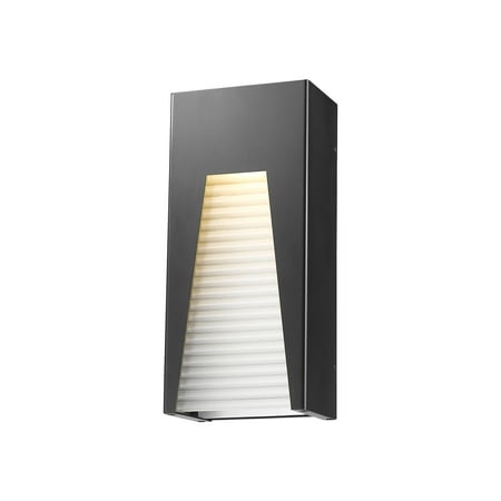 

Millenial Light Outdoor Wall Light-Color:Frosted Ribbed Finish:Black Silver Size:3.63 L x 6 W x 13.25 H