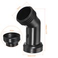 thumbnail image 2 of Uxcell IBC Tank Drain Drainage Tube 60mm Coarse Male to Female Thread Plastic Black, 2 of 5