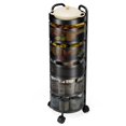thumbnail image 4 of Fruit Vegetable Basket, Rotating Storage Shelves Rack, Kitchen Vegetable Storage Organizer, Fruit Basket Floor Stand Shelf Fruit Tower, 5 Tier, Round (Black)-Black, 4 of 8