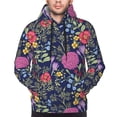 thumbnail image 4 of KLL Floral Print Mens Hoodie Long Sleeve Casual Pullover Hooded Sweatshirt Fashion Drawstring Hoodies with Pocket-X-Large, 4 of 6