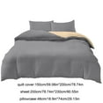 thumbnail image 2 of HCBY Narrow​Twin Size 4-Piece Duvet Cover Set Includes 1 Duvet Cover (59"x78") 2 Pillow Shams 1 Flat Sheet Soft Breathable for All Seasons Light Gray, 2 of 6