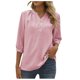 thumbnail image 1 of Tops de Mujer Blusa Informal Elegante Camisas de Gasa Con Cuello en V Botones Color Sólido Jersey 3 4 Camiseta de Manga Odeerbi ODB172629, 1 of 5