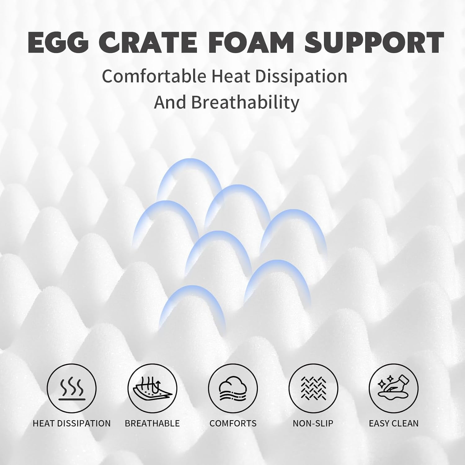 Dog Bed Waterproof Medium/Large Sized XL Foam Pet Beds Removable Washable Cover Dog Sofa Egg Crate Foam Support with Zipper Bottom Bolster Deluxe Plush Mat (34.6x26x7.5in+Grey)