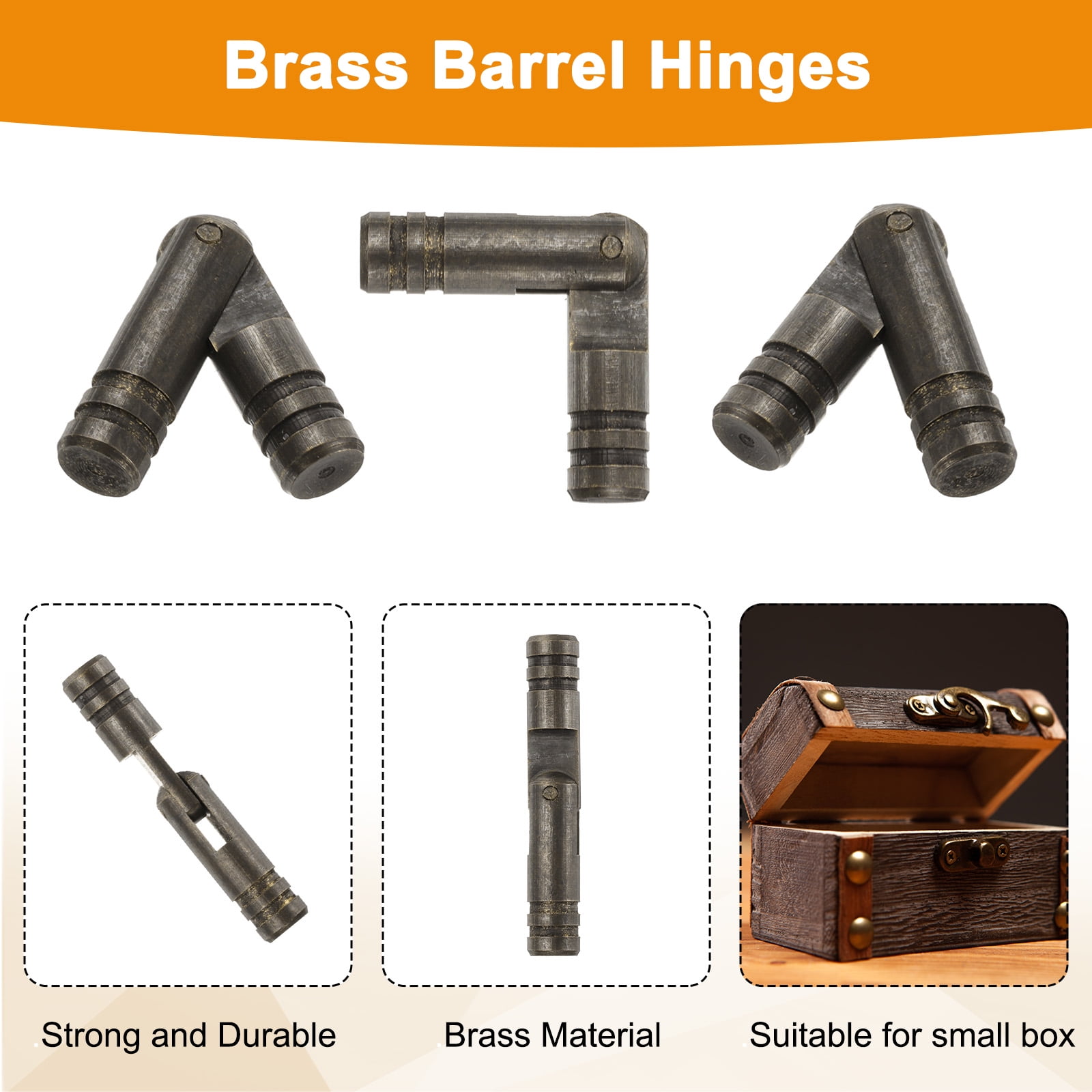 Unique Bargains Invisible Barrel Brass Hinges for Concealed Applications 5x30mm Black