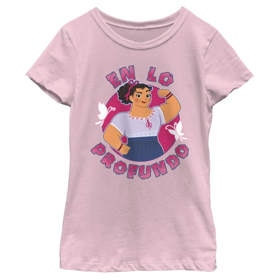 Girl's Encanto Luisa En Lo Profundo Strong Graphic Tee Light Pink Medium