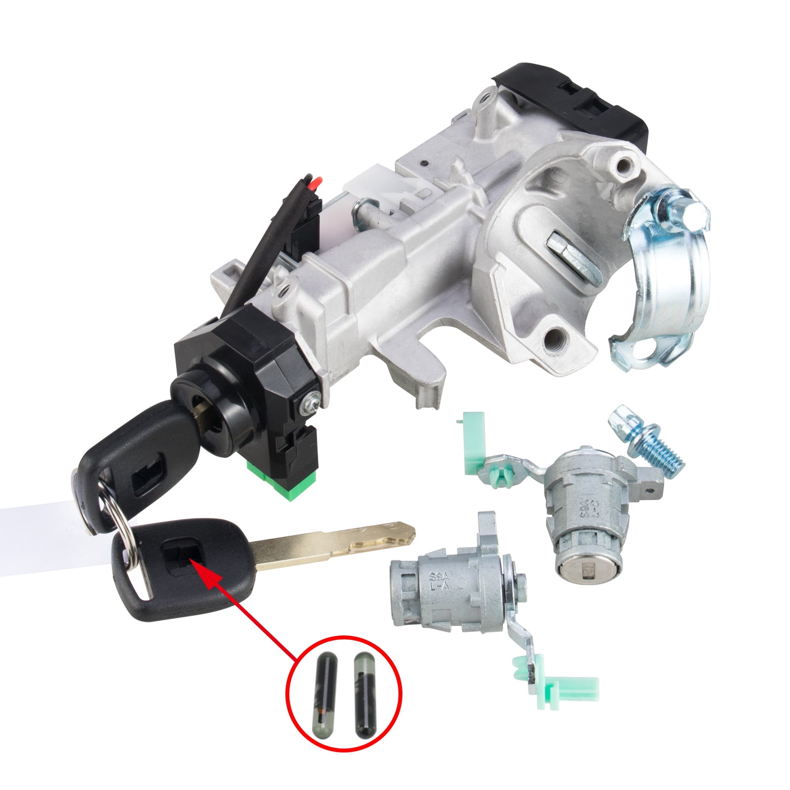 3mirrors Ignition Switch Assembly & Door Lock Cylinder Compatible with 20032005 Honda Civic