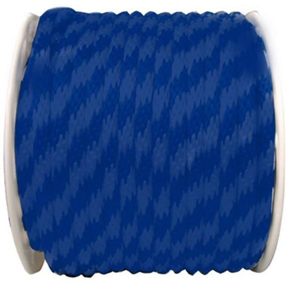 Wellington Cordage P7240S0200BFR 0.63 Po x 200 Pi Corde de Polypropylène Tressée Solide Bleu