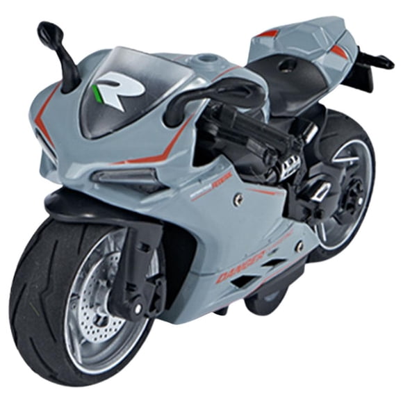 Modelo de motocicleta 2014, modelo ligero, con mecanismo de retroceso, juguete para niños. Regalos. azul claro