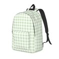 thumbnail image 1 of Disketp Pistachio Green Checkboard Mochila de Lona Estampada, Mochila Escolar de Viaje Ligera para Estudiantes y Portátil-Small, 1 of 5