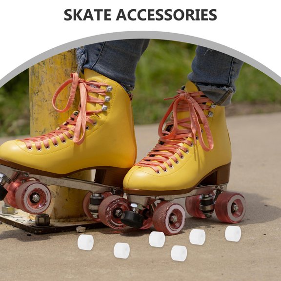 ETEREAUTY 10Pcs White PU Shock Absorber Bushings Skateboard Pads for Roller Skate Parts Rebuild