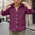 thumbnail image 5 of PRfgtbd Boys Shirts Kids Summer Hooded Shirt Long Sleeve Button Down Shirts Beach Tops Soft Breathable Solid Color Casual Wear Classic Versatile Wear, 5 of 5