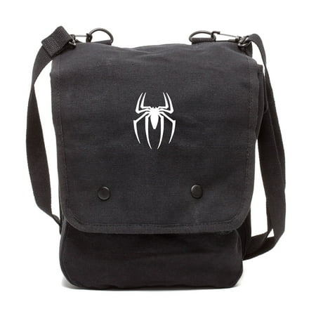 Spiderman Symbol Canvas Crossbody Travel Map Bag