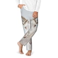 thumbnail image 2 of Pofeuu White Reindeer Portrait Print Teenagers' Pajama Pants, Soft Lounge Pajama Pants with big pockets for Men Plaid Pj Bottoms-Large, 2 of 6