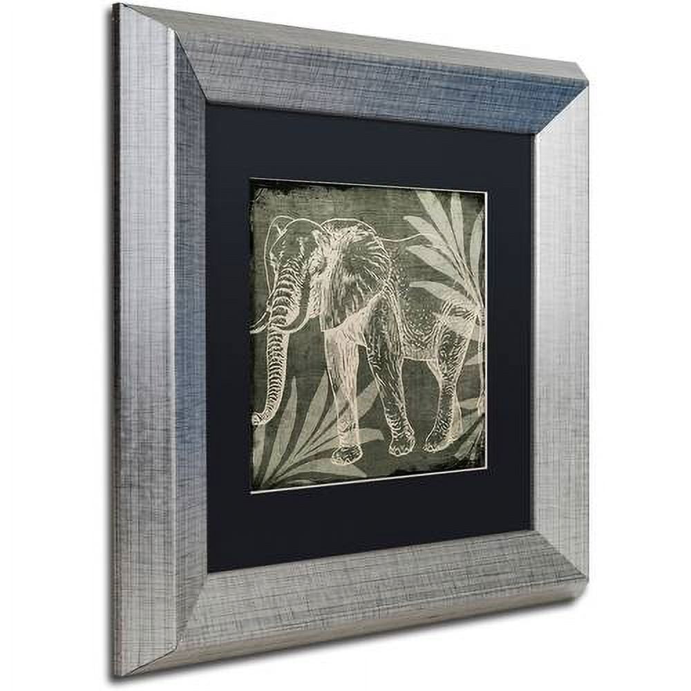 Trademark Fine Art "Elephant 1" Canvas Art by Color Bakery Black Matte, Silver Frame