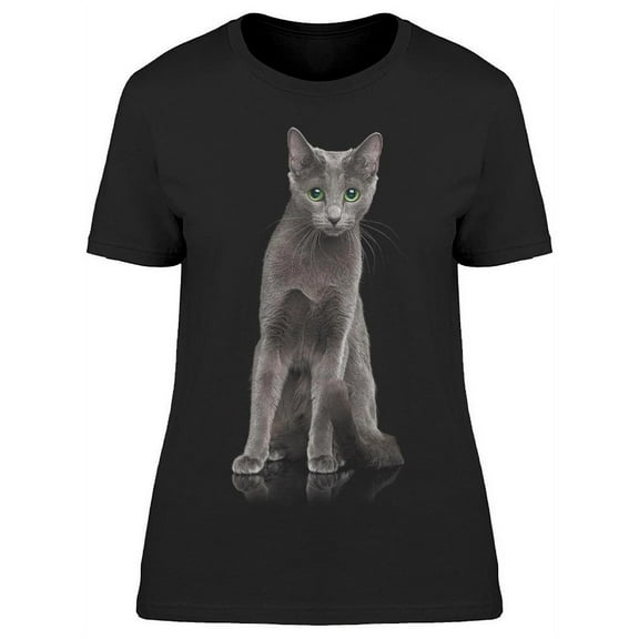 Russian Blue Cat, Portrait T-Shirt Women -Image by Shutterstock, Female Small
