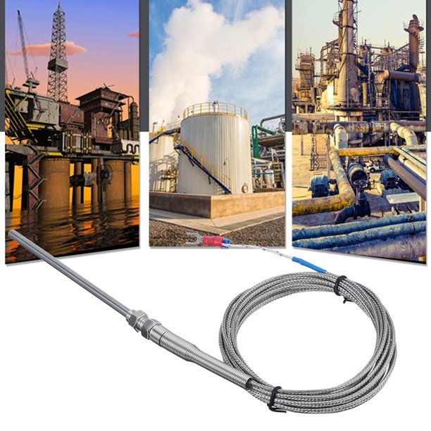 Medidor de sonda de sensor de termopar de acero inoxidable tipo K resistente al calor (2 m) Wdftyju Libre de BPA