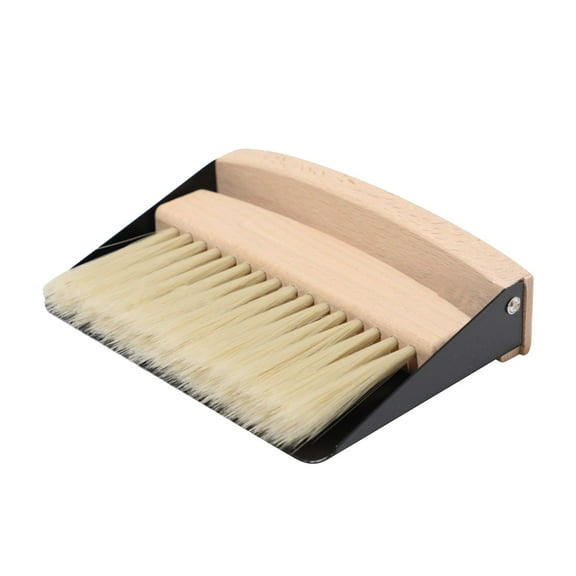 Mini Broom and Dustpan Set Small Metal Dustpan and Brush Set Hand Whisk Broom for Home Office Desktop Sofa Pet Care Household Cleaning (sisal Hemp bristles, Khaki)
