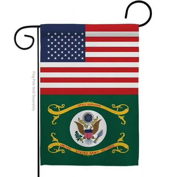 Americana Home & Garden G142747-BO 13 x 18.5 in. US Retired Army Garden Flag with Armed Forces Double-Sided Decorative Vertical Flags House Decoration Banner Yard Gift