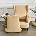 thumbnail image 2 of CJC Wingback Chair Slipcover Stretch Chair Cover 2 Pieces with Cushion Cover Soft Armchair Furniture Protector for Living Room Bedroom, 2 of 18
