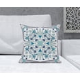 thumbnail image 4 of 18" x 18" Blue and White Blown Seam Paisley Indoor Outdoor Throw Pillow, 4 of 5