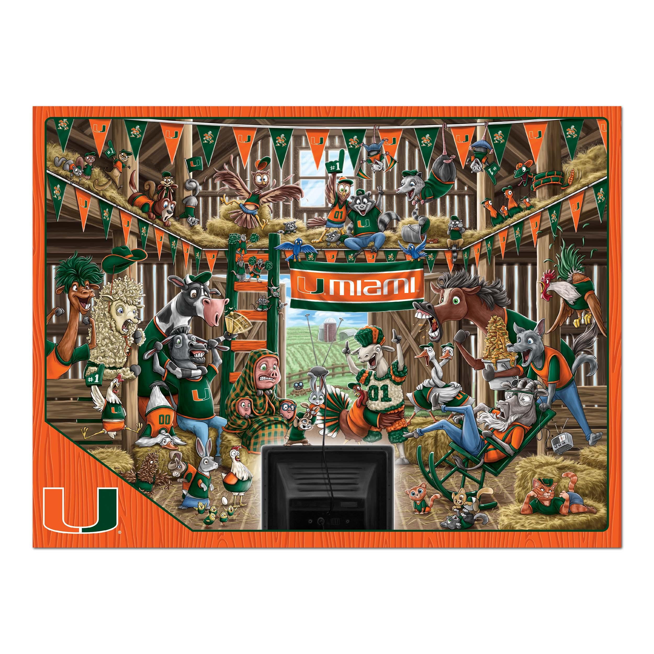 YouTheFan NCAA Miami Hurricanes Barnyard Fans Puzzle - 500 Piece