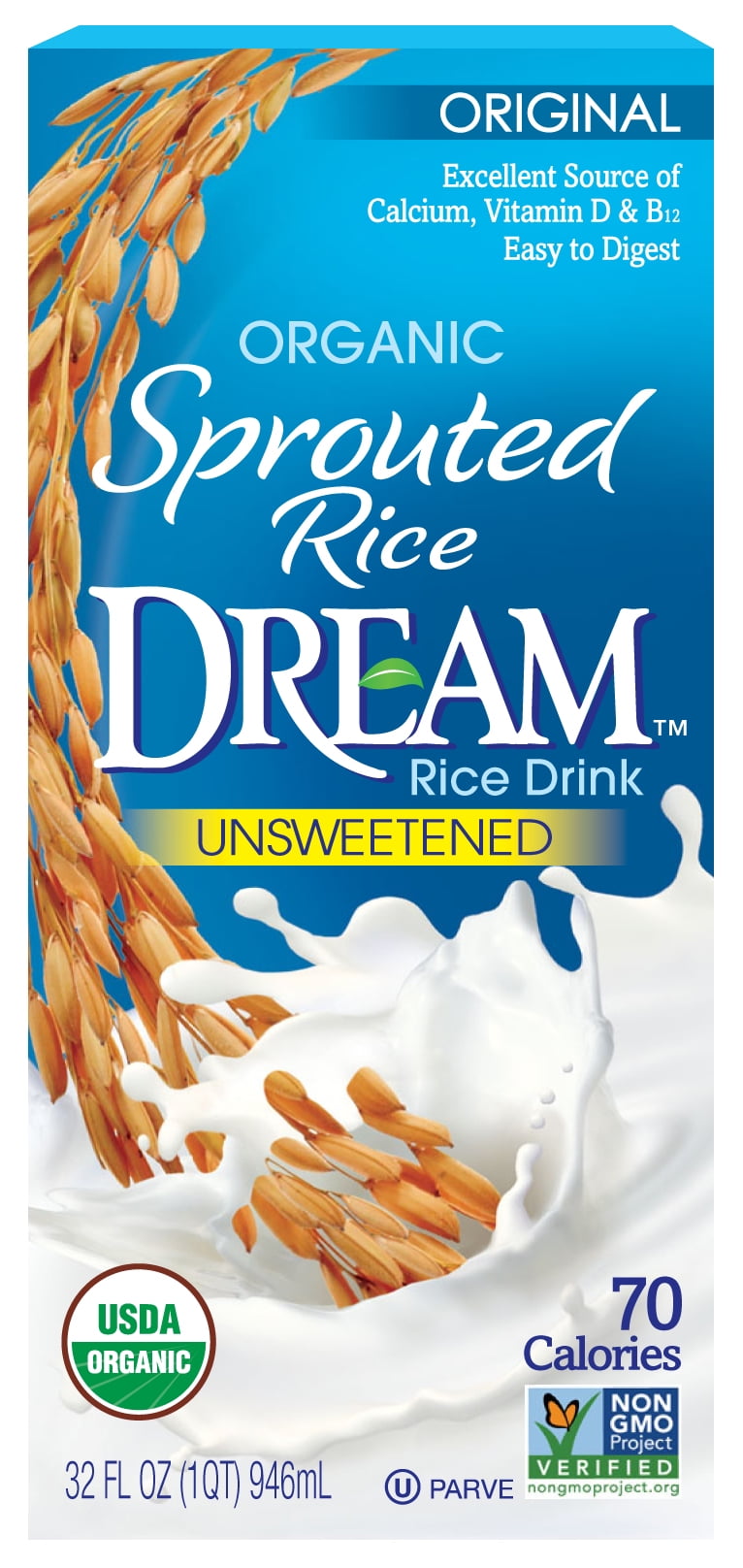 SPROUTED RICE DREAM Enriched Original Unsweetened Organic Rice Drink