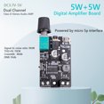 thumbnail image 4 of Placa amplificadora de Audio Wdftyju 5W + 5W DC 5V con sistema de sonido y Control de volumen, 4 of 9