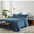 thumbnail image 4 of Warm and Cozy Super Plush Flannel Fleece Sheet Set, Denim Blue, King, 4 of 8