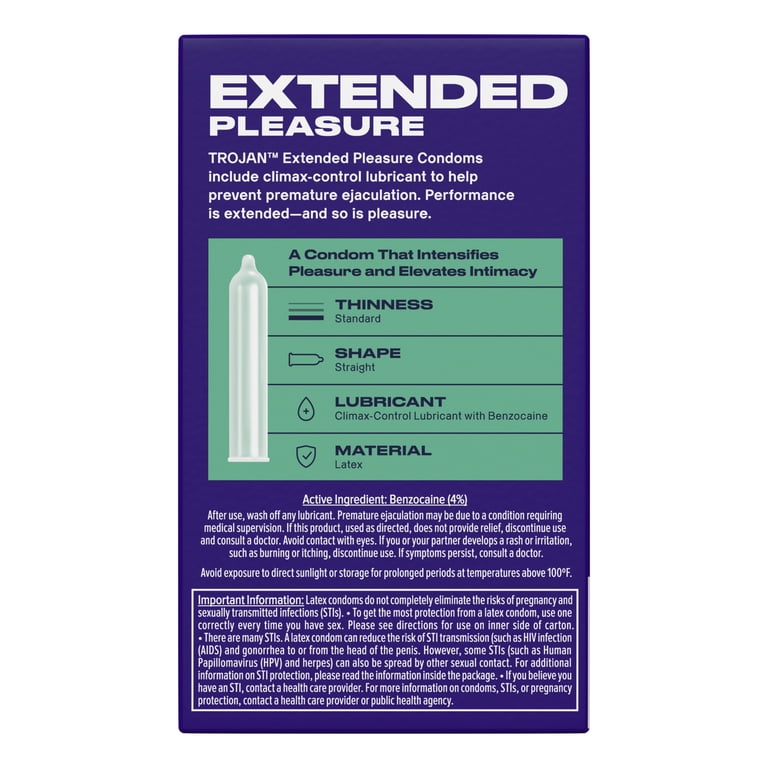 trojan lubricated condoms ingredients Trojan Extended Pleasure Climax-Control Latex Lubricated Condoms, 12 Count  HSA/FSA Eligible