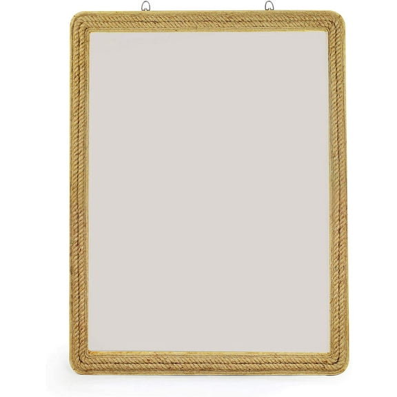 Nagina International 36" First Hayden Coastal Rectangular Premium Rope Accent Nautical Mirror | Full Length Mirror