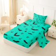 thumbnail image 2 of Homewish Neon Halloween Bat Twin Sheets,Mini Bow Print Bedding,Mint Green Black,3pcs,1 Fitted Sheet and 1 Pillowcase, 2 of 6