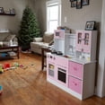 thumbnail image 6 of TLSUNNY Wooden Play Kitchen for Kids with Realistic Lights & Sounds, Interactive Pretend Playset with Sink & Accessories for Boys & Girls 3+ , Pink, 6 of 10