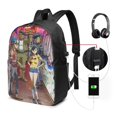 thumbnail image 2 of Gorillaz Backpack School Bag Bookbag Satchel Laptop Daypack With USB Headphone Charging Port Unisex Travel Bag Rucksack, 2 of 8