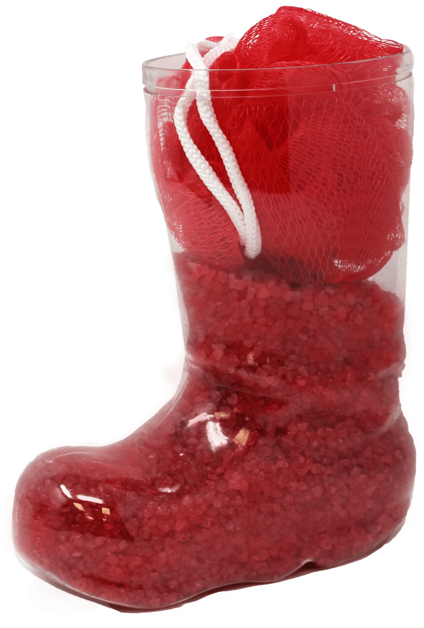 Onyx Bathhouse Red Velvet Bath Boot with Bath Salts and Loofah - 3 PC