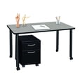 thumbnail image 6 of Regency Kee 48 x 24 in. Mobile Desk with Storage- Maple Top, Black Legs, 6 of 6