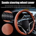 thumbnail image 2 of Nappa Leather Steering Wheel Cover Slim and Lightweight, Anti-Slip Grip, Breathable Material - Universal Fit for 14.5-15 Inch Cars and SUVs, 2 of 7