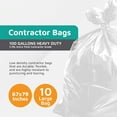 thumbnail image 4 of Contractor Bags Heavy Duty - Commercial, Industrial Garbage Bags - Clear Construction Trash Bags - Outdoor, Garden Trash Bags, 100-Gallon, 3 Mil, 67"x79" (10-Count), 4 of 5