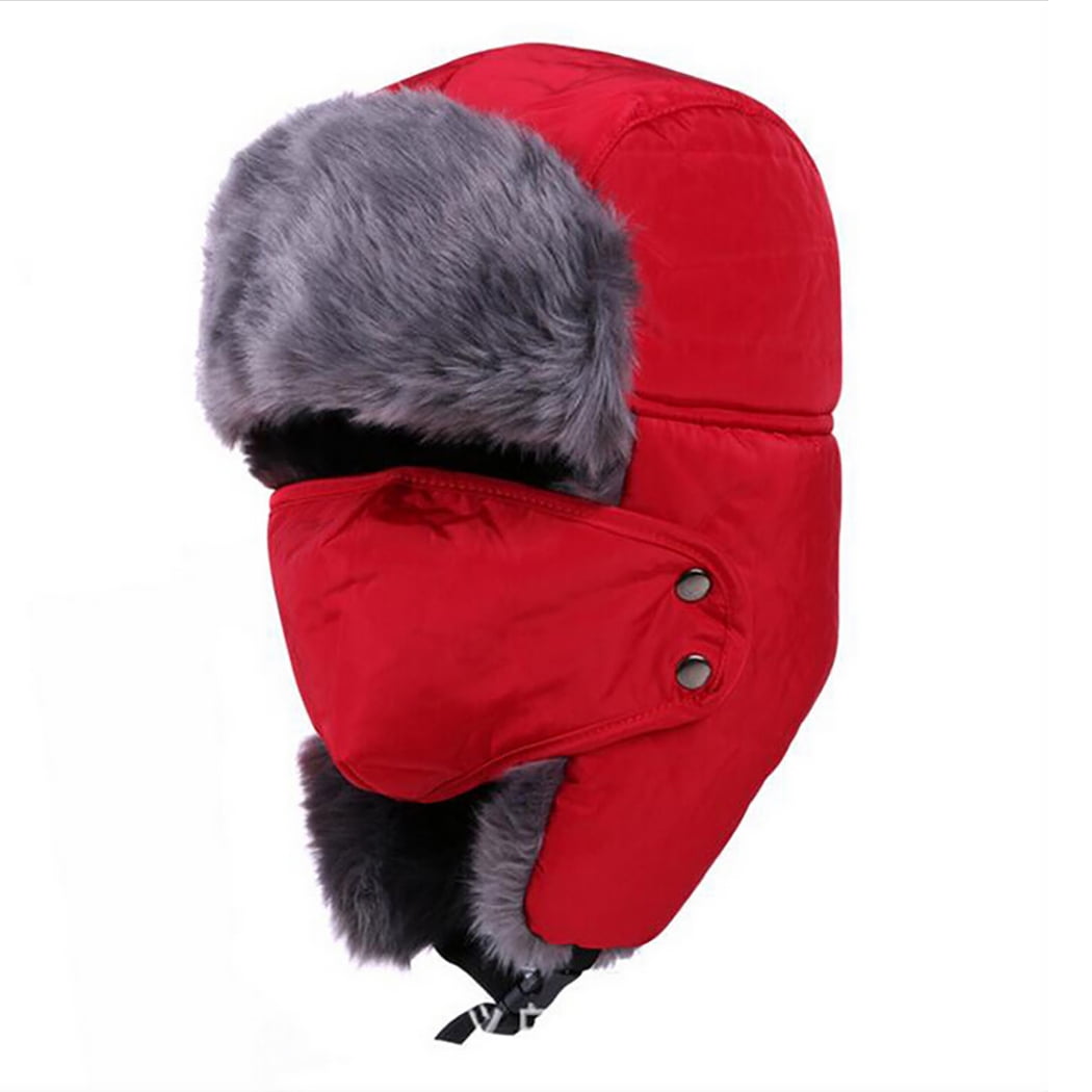 Trooper Trapper Hat,Winter Ski Hat with Winter Ear Flap and Ski Windproof Mask,Windproof Warm Hat for Men and Women 
