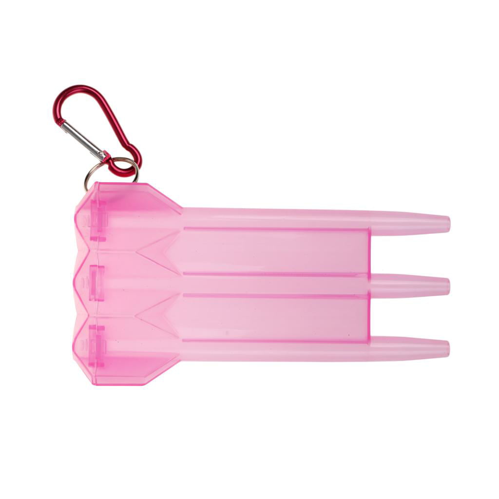 Durable Nylon Dart Case w/ Carabiner Steel/Soft Tip Darts Storage Box Pink