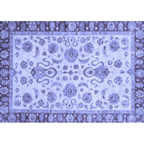 Ahgly Company Indoor Rectangle Abstract Blue Modern Area Rugs, 3' x 5'
