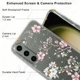 thumbnail image 3 of CASEFIV for Samsung Galaxy S23 Case,with 2 Screen Protector+2 Camera Lens Protector,Floral Bling Sparkly Shiny Hard PC Slim Drop Protection Shockproof for Women Girls,Apricot Flower, 3 of 7